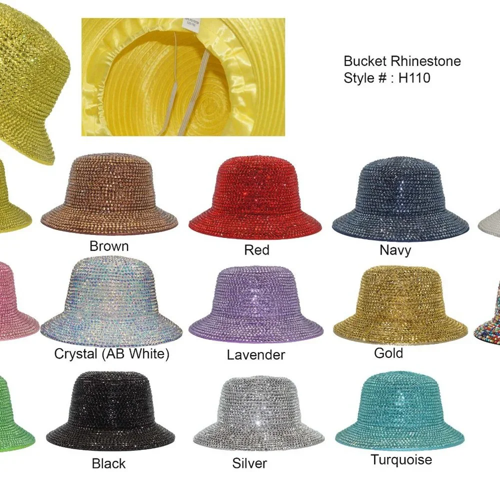Bucket Church hat Rhinestone - Picture 2 of 2